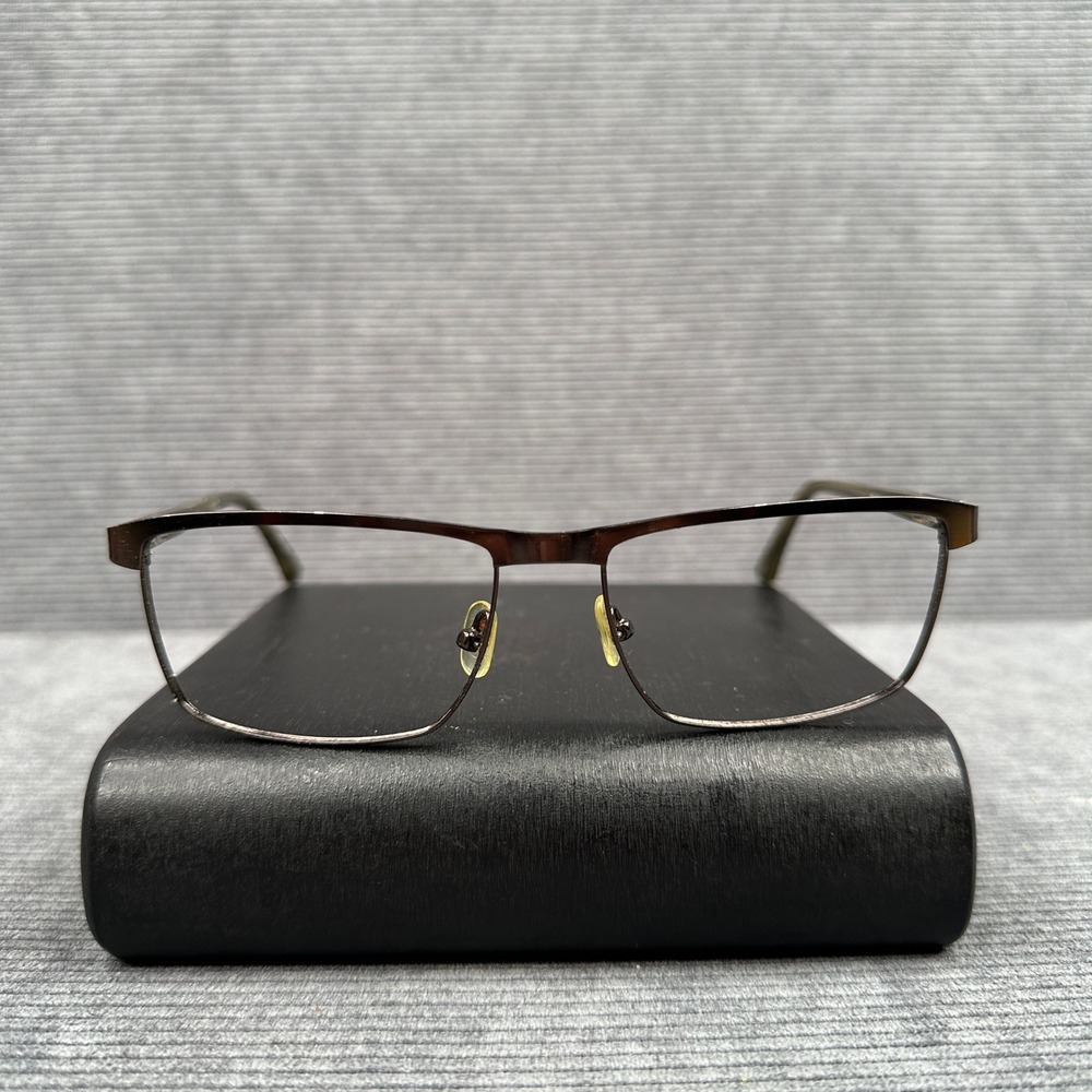 Hackett‎ London HEK 1158 91 Rectangular Eyeglasses Brown Metal Frames 58-17-150